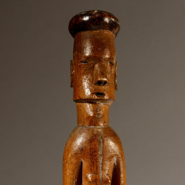 A RARE FIGURATIVE WOODEN STAFF FROM ZULU TRIBE OF SOUTH AFRICA EX UK COLL. ( No 4634 )