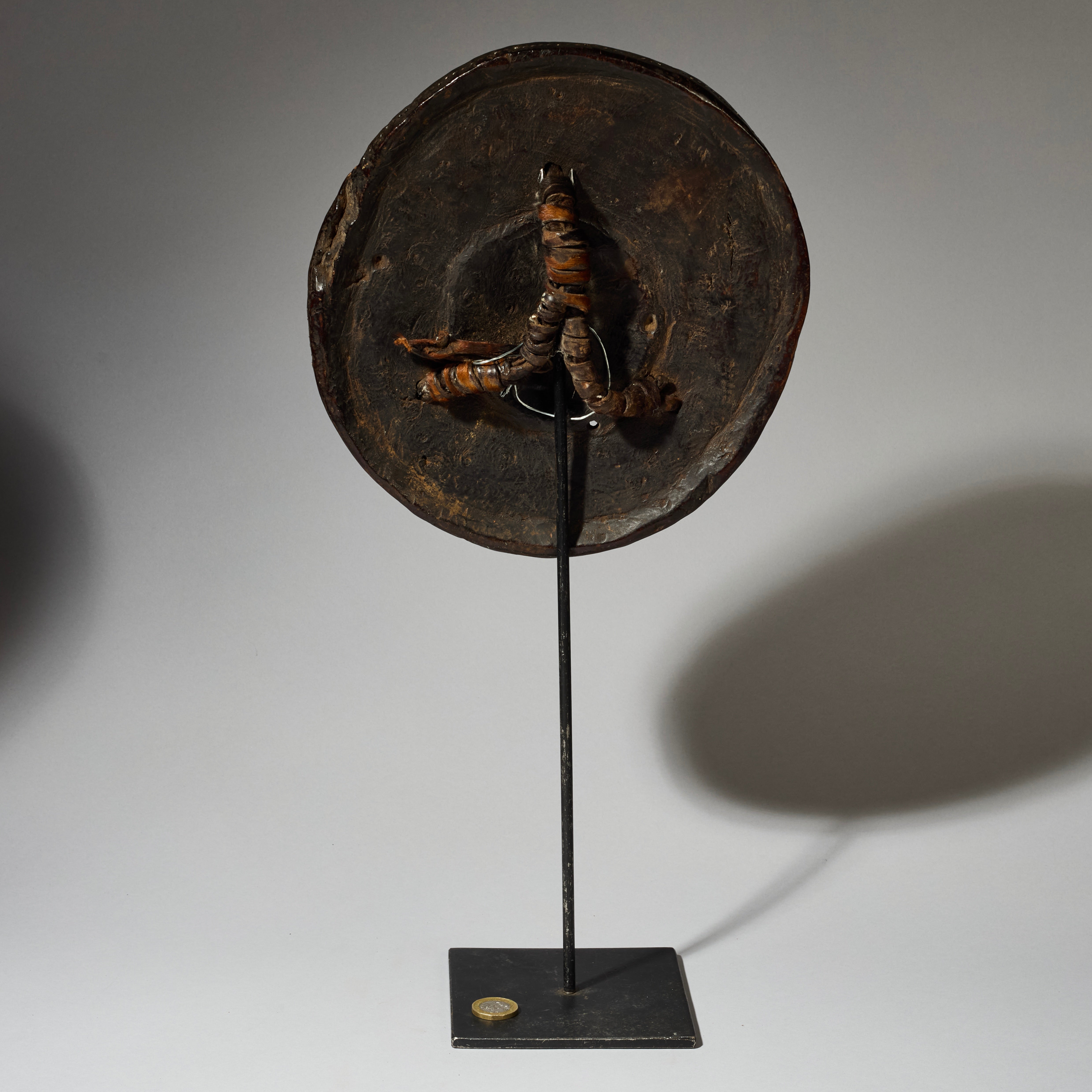 A WELL PATINATED & INLAID ETHIOPIAN WOODEN SHIELD FROM DORSE TRIBE ( No 4734 )