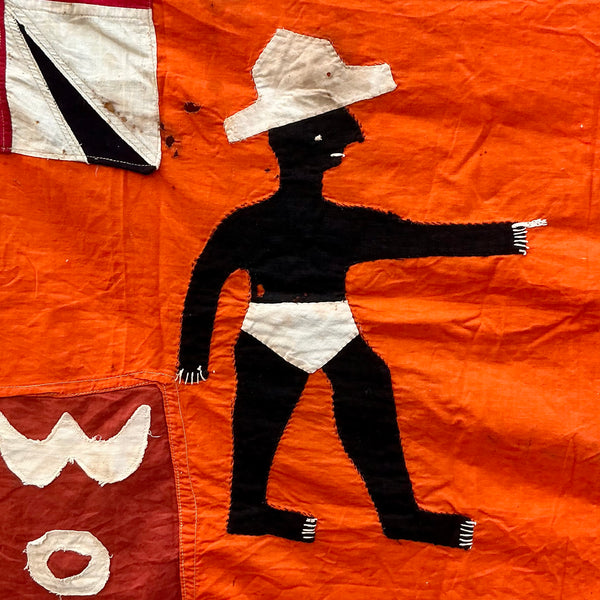 AN IMPACTFUL  ASAFO FLAG FROM THE FANTE TRIBE OF GHANA W.AFRICA (No 4723 )