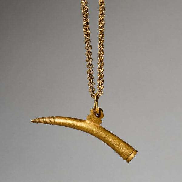 A HORN PENDANT PRESTIGE NECKLACE, BAULE TRIBE, IVORY COAST (  No 4771 )