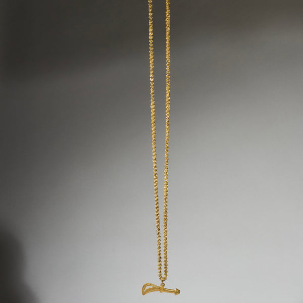 A BRILLIANT BAULE BRONZE NECKLACE WITH PRESTIGE SWORD PENDANT, IVORY COAST (  No 4769