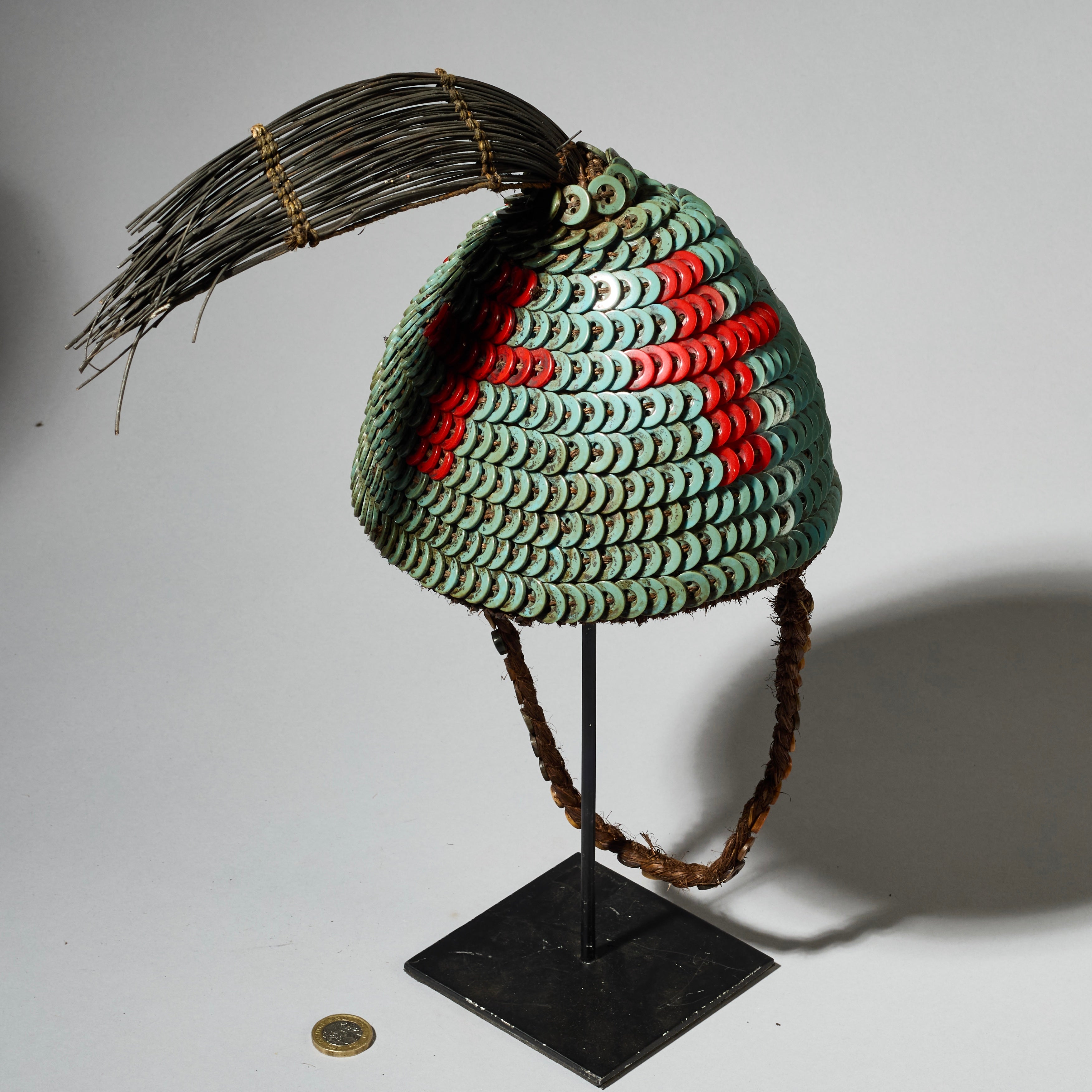 AN APPEALING LEGA TRIBE BUTTON HAT FROM CONGO ( No 4970)