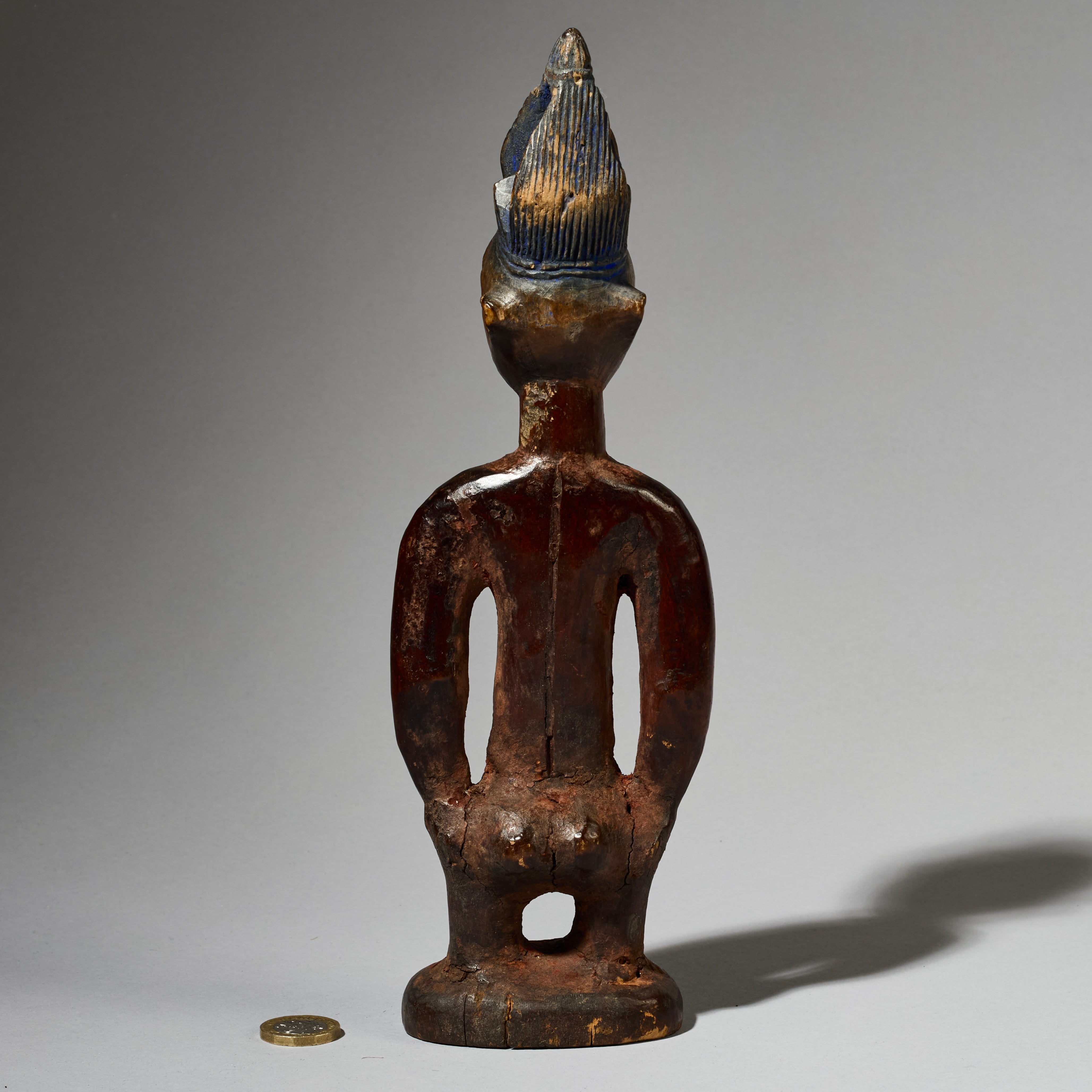 A FINE OLD  IBEJI, EX UK COLL. YORUBA TRIBE OF NIGERIA ( No 4901 )