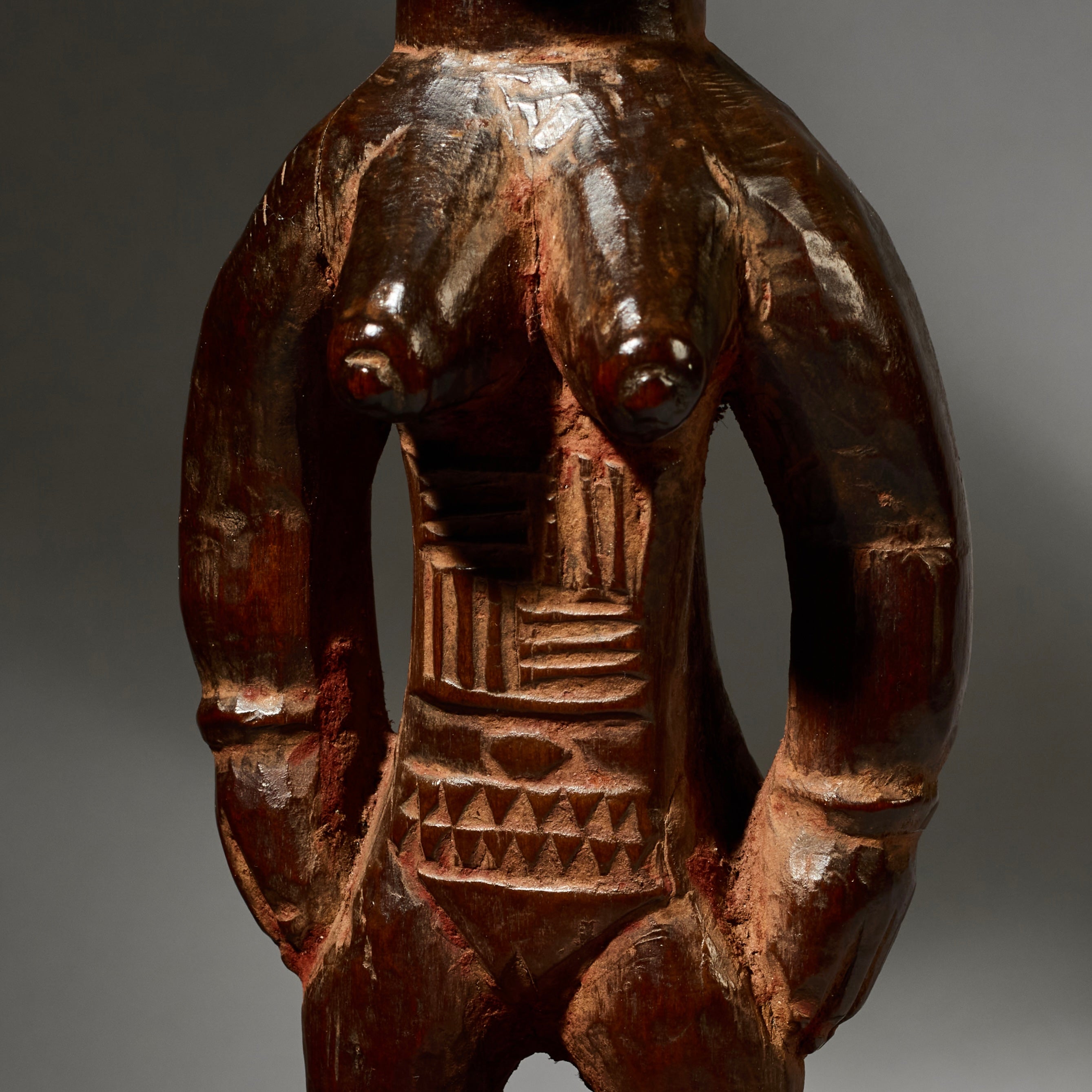A FINE WELL PATINATED OLD  IBEJI, EX UK COLL. YORUBA TRIBE OF NIGERIA ( No 4900)