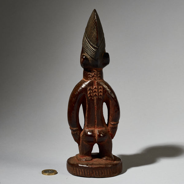 A FINE WELL PATINATED OLD  IBEJI, EX UK COLL. YORUBA TRIBE OF NIGERIA ( No 4900)