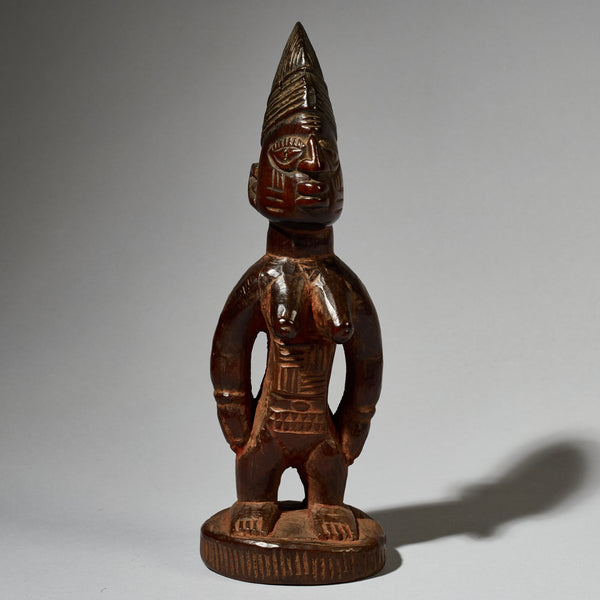 A FINE WELL PATINATED OLD  IBEJI, EX UK COLL. YORUBA TRIBE OF NIGERIA ( No 4900)