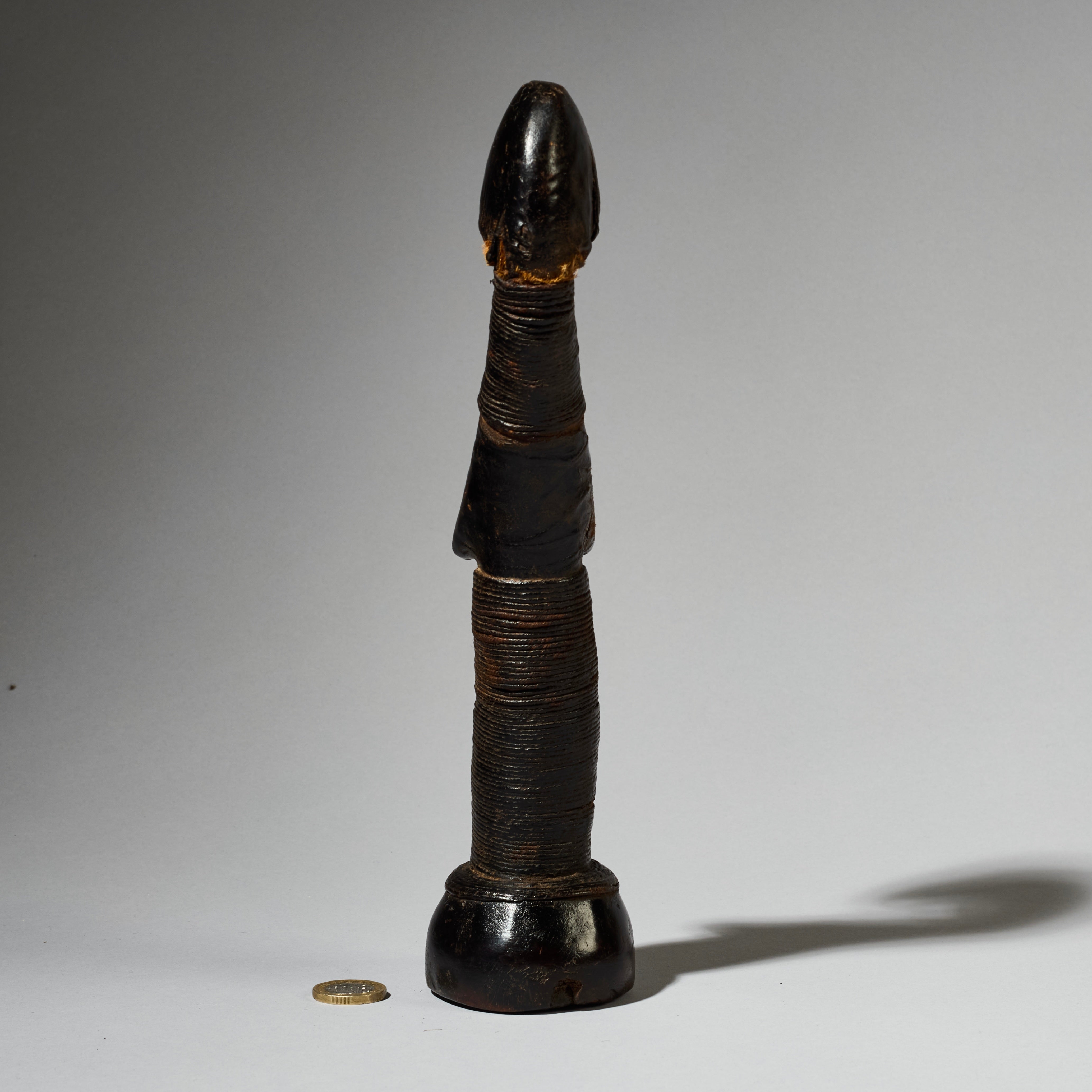 A SUPER MOSSI TRIBE LEATHER BOUND DOLL FROM BURKINA FASO W. AFRICA (No 4765 )