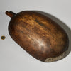 A SHAPLEY WOODEN MEDIUM BOWL WITH METAL INDIGENOUS REPAIRS FROM THE TUTSI TRIBE OF RWANDA ( No 4739 )