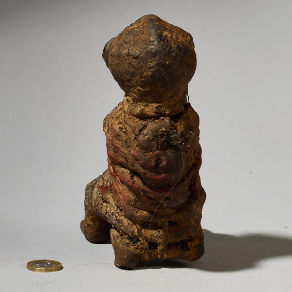 A QUIRKY PARE TRIBE CLAY FIGURE , ENCRUSTED AND UNIQUE , TANZANIA  (No 4764 )