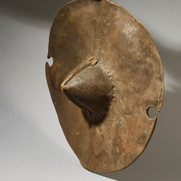A SCULPTURAL THICK LEATHER SHIELD FROM BEDJA PEOPLE  E.AFRICA ( No 4956)