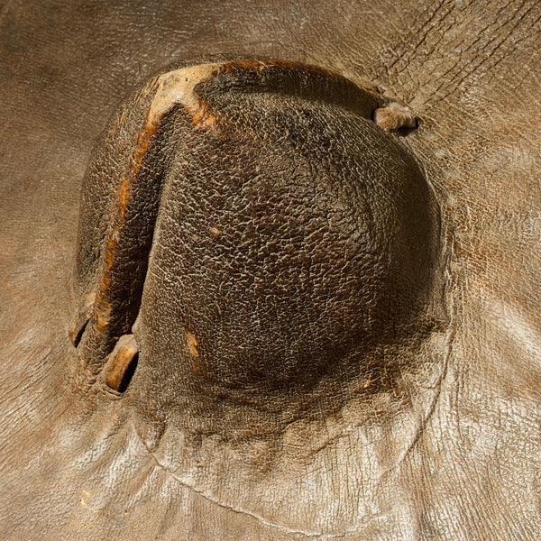 A SCULPTURAL THICK LEATHER SHIELD FROM BEDJA PEOPLE  E.AFRICA ( No 4956)