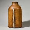 A MEDiUM SIZED HANDMADE HONEY POT WITH METAL REPAIRS, TUTSI TRIBE RWANDA( No 4743 )