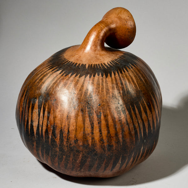 A GLOSSY LARGE GRAPHIC GOURD FROM TUTSI TRIBE OF RWANDA ( No 4954 )
