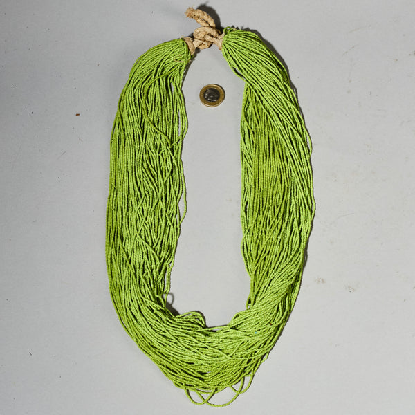 A LIME GREEN MULTISTRAND NECKLACE,  BAULE TRIBE IVORY COAST ( No 4928)