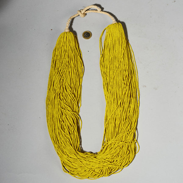 A SUNSHINE  YELLOW MULTISTRAND NECKLACE,  BAULE TRIBE IVORY COAST ( No 4927)