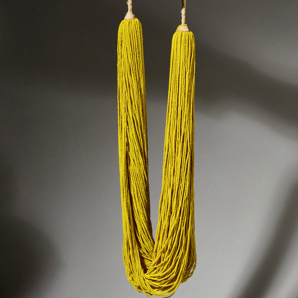 A SUNSHINE  YELLOW MULTISTRAND NECKLACE,  BAULE TRIBE IVORY COAST ( No 4927)
