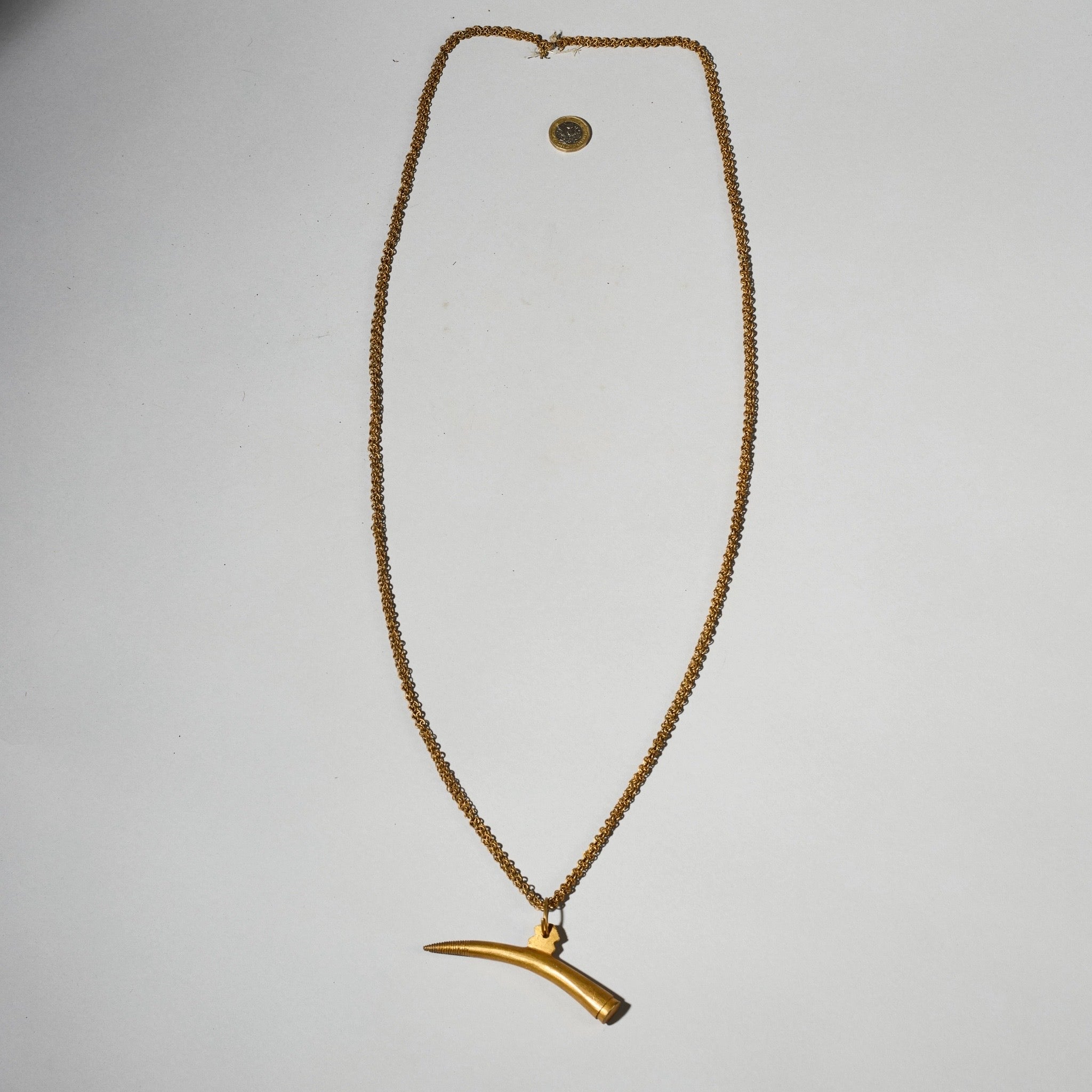 A HORN PENDANT PRESTIGE NECKLACE, BAULE TRIBE, IVORY COAST (  No 4771 )