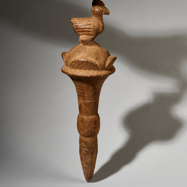 A GREAT BAULE BIRD  FLY WHISK EX GOLD LEAF,IVORY COAST W. AFRICA (No 4993 )