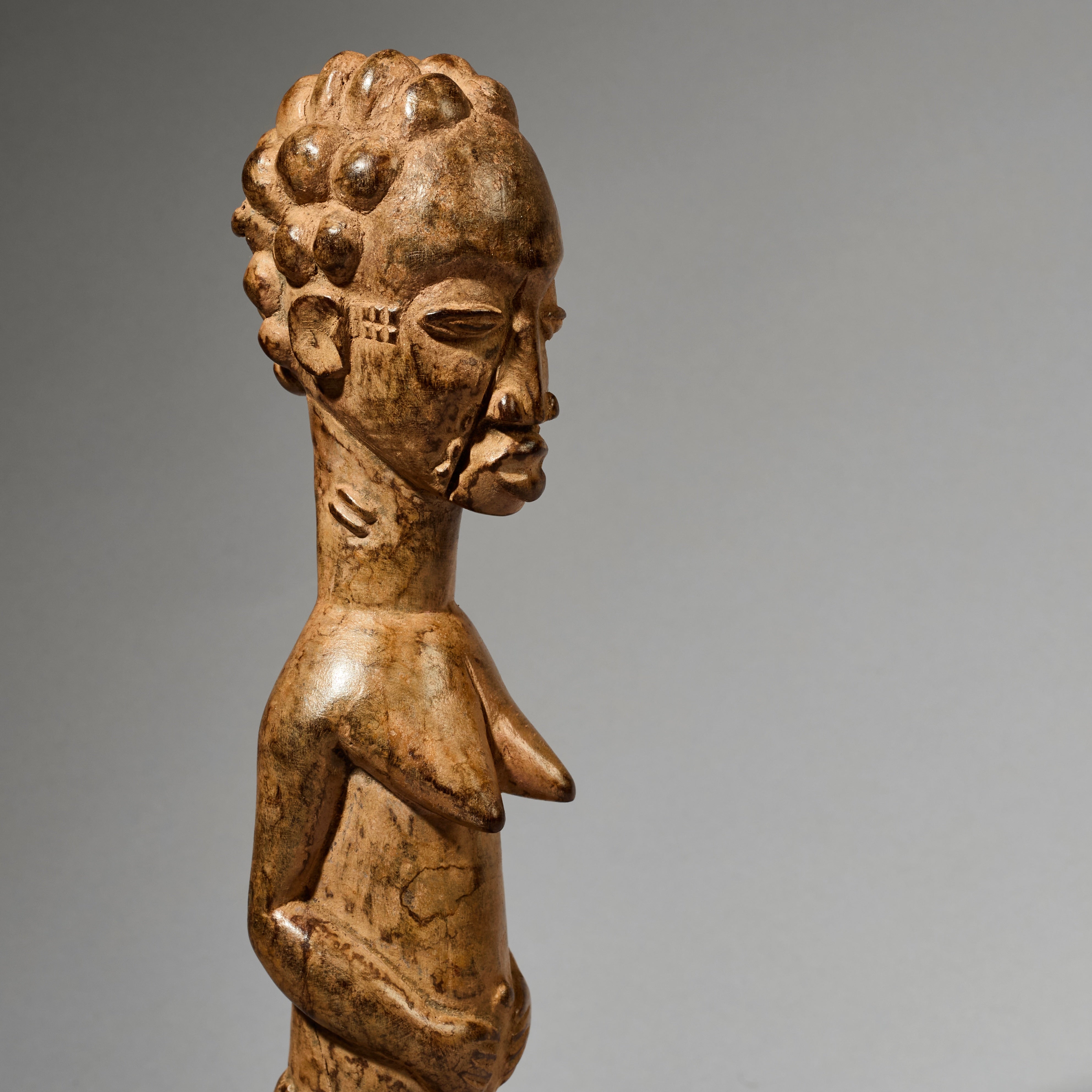 A DETAILED SPIRIT PARTNER FROM THE BAULE TRIBE OF IVORY COAST, WEST AFRICA ( No 5054 )
