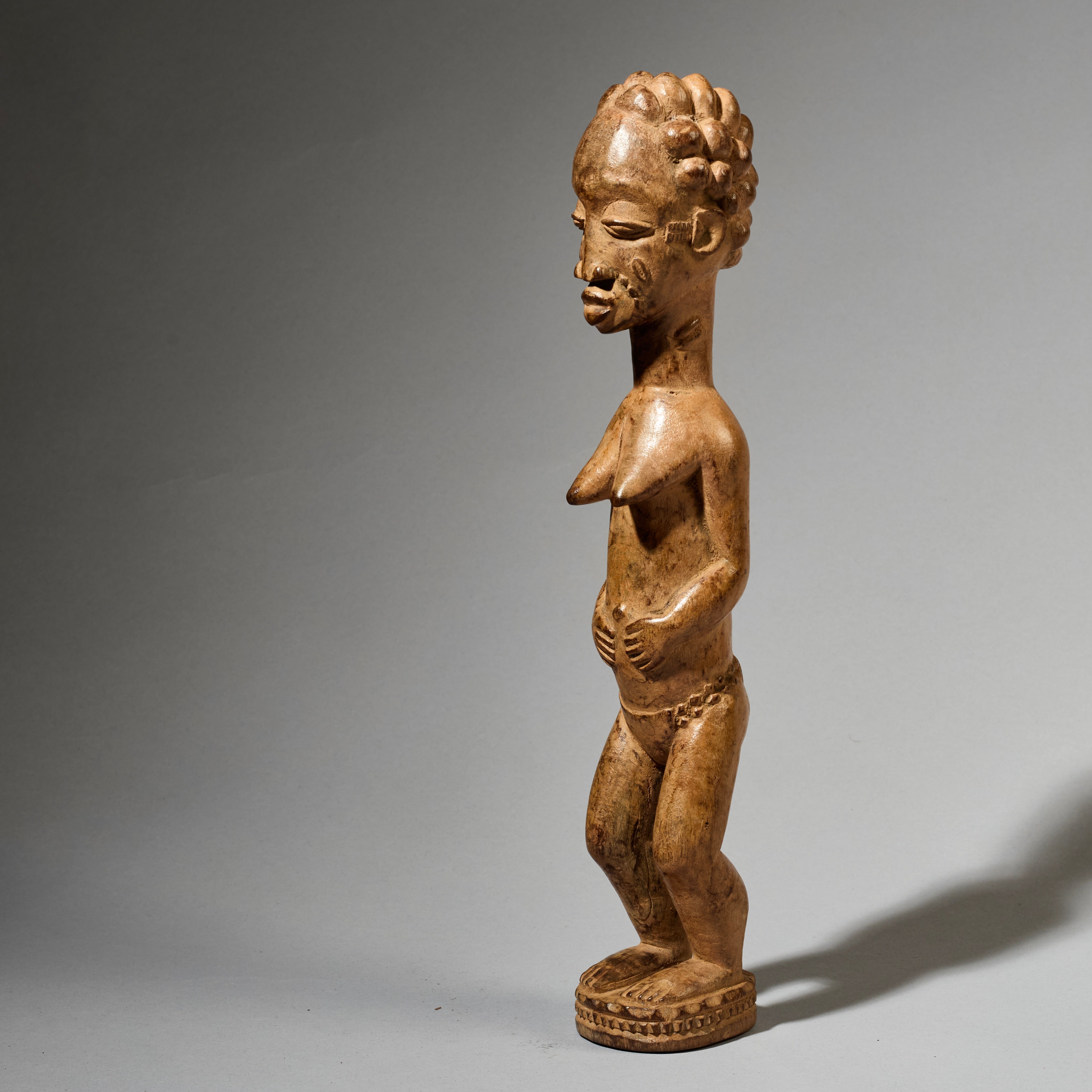 A DETAILED SPIRIT PARTNER FROM THE BAULE TRIBE OF IVORY COAST, WEST AFRICA ( No 5054 )