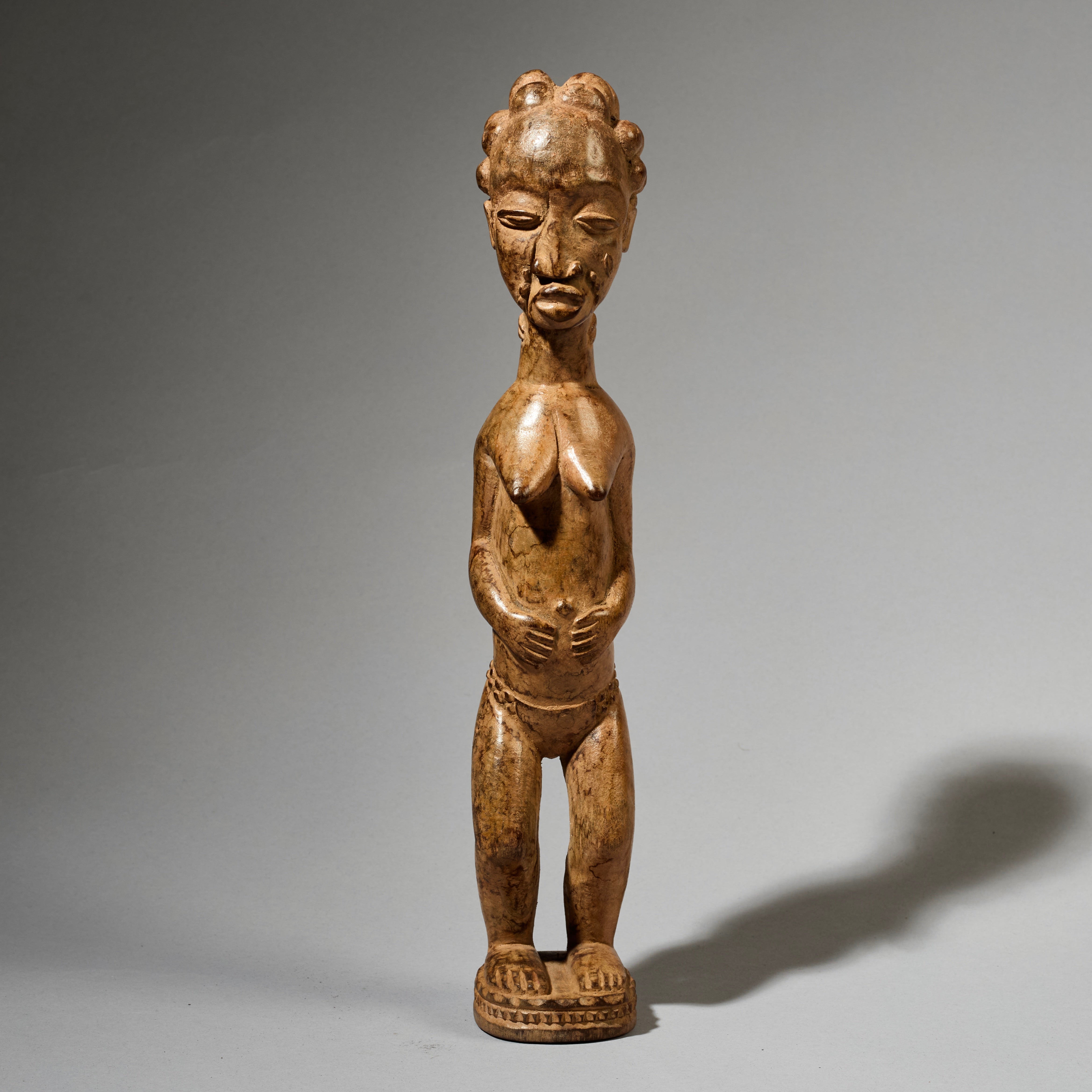 A DETAILED SPIRIT PARTNER FROM THE BAULE TRIBE OF IVORY COAST, WEST AFRICA ( No 5054 )