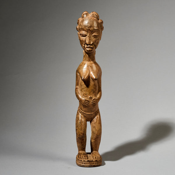 A DETAILED SPIRIT PARTNER FROM THE BAULE TRIBE OF IVORY COAST, WEST AFRICA ( No 5054 )