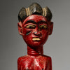 AN EXPRESSIVE RED FEMALE COLON FIGURE WITH FINE FINGERS, BAULE TRIBE IVORY COAST ( No 4998 )
