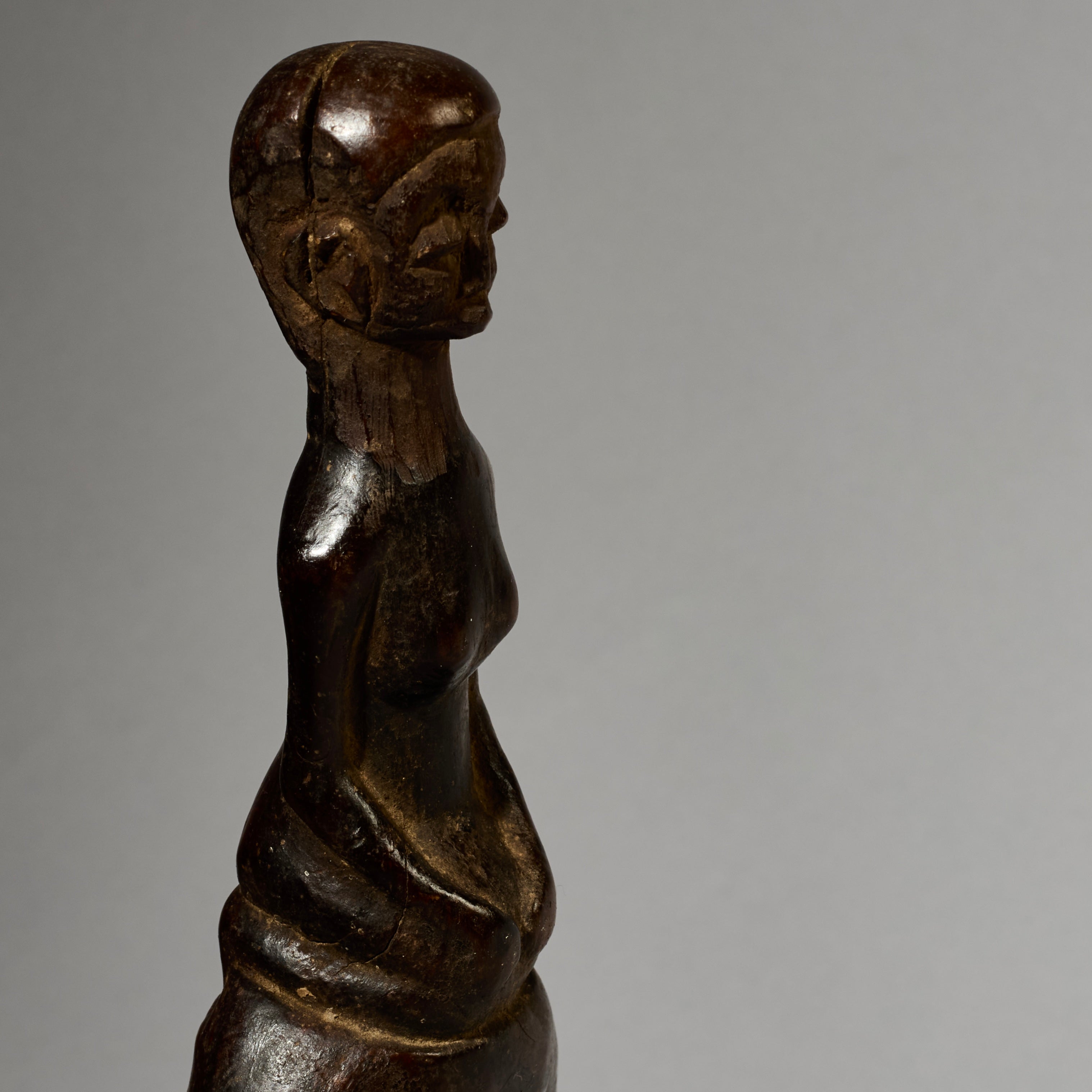 A ELEGANT FIGURATIVE BAULE TRIBE CATAPULT , IVORY COAST (  No 4976 )