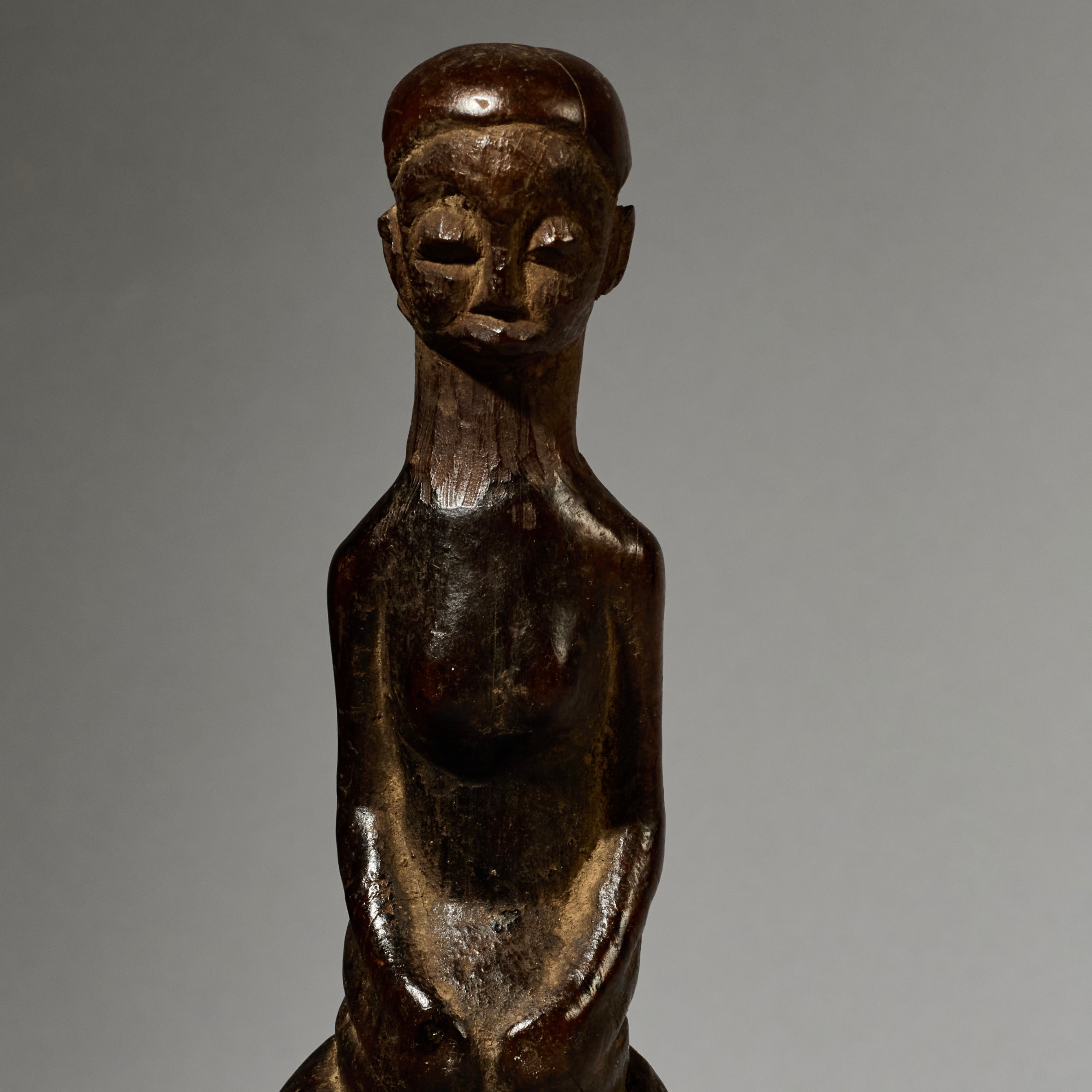 A ELEGANT FIGURATIVE BAULE TRIBE CATAPULT , IVORY COAST (  No 4976 )