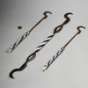 A TRIO OF CEREMONIAL SYTHES FROM THE TUTSI TRIBE OF RWANDA ( No 5026 )