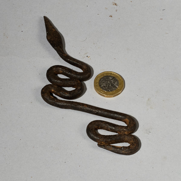 A SERPENTINE IRON SNAKE TALISMAN FROM THE LOBI TRIBE OF BURKINA FASO ( No 5025)