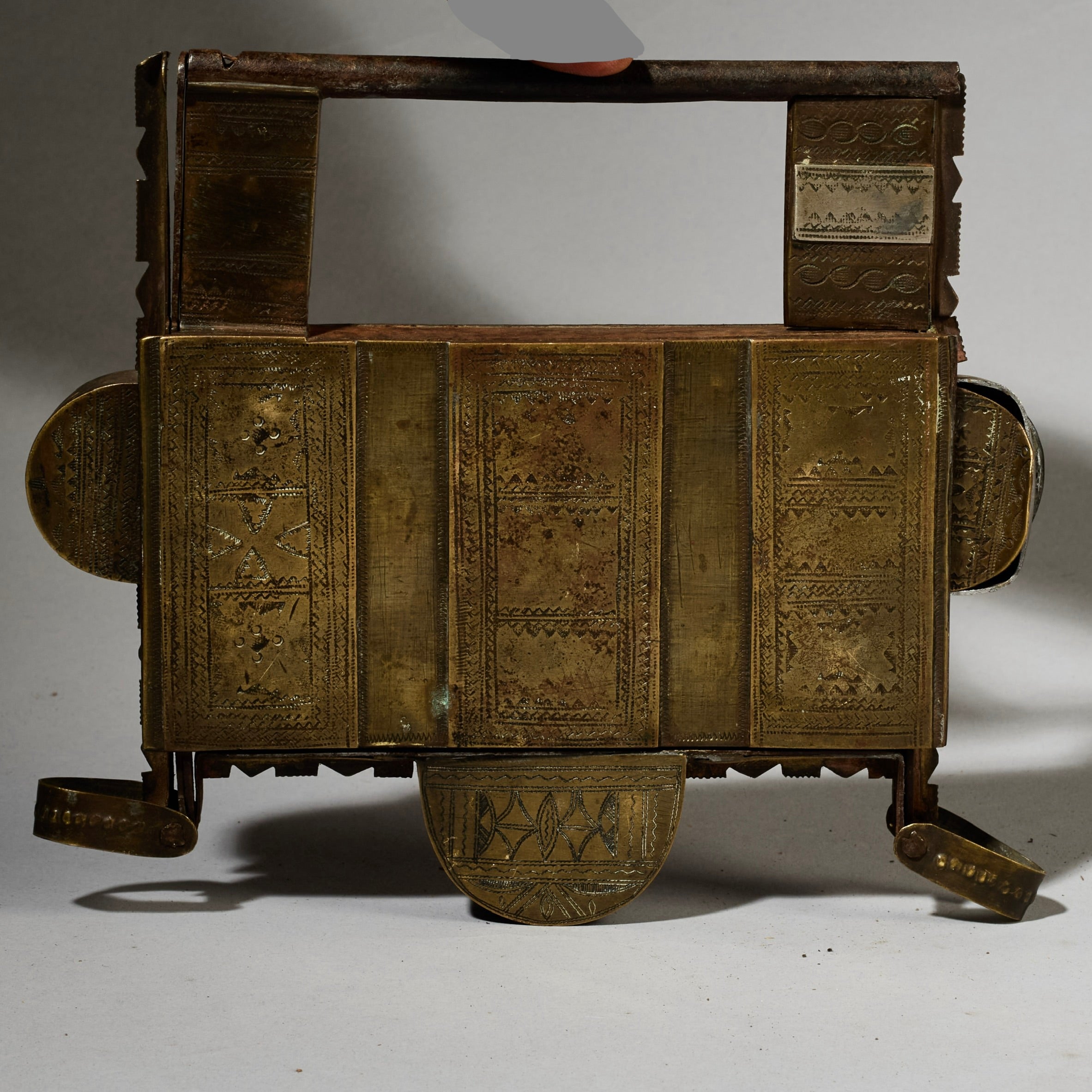 A TRADITIONAL METAL VINTAGE PADLOCK EX UK COLL. FROM TUAREG TRIBE OF NIGER W.AFRICA ( No 5050 )