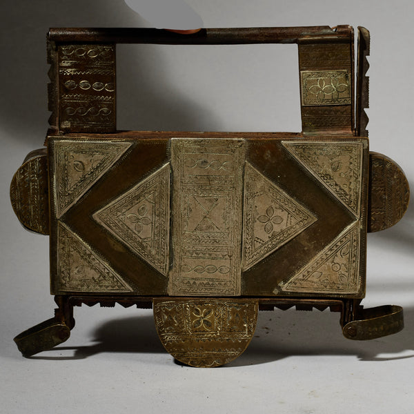 A TRADITIONAL METAL VINTAGE PADLOCK EX UK COLL. FROM TUAREG TRIBE OF NIGER W.AFRICA ( No 5050 )