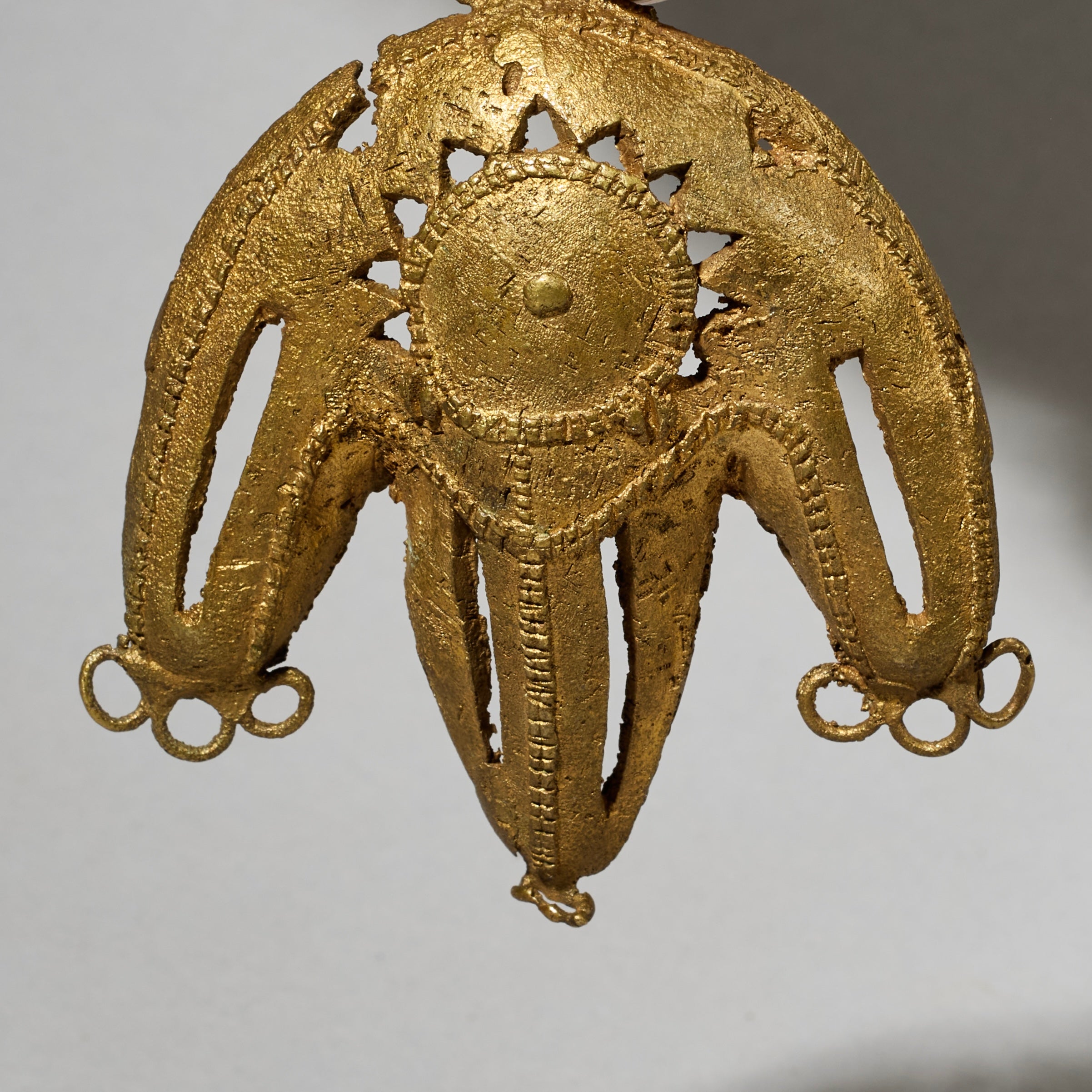 A BRILLIANT BAULE TRIBE BRASS FACE PENDANT , IVORY COAST (  No 5016)