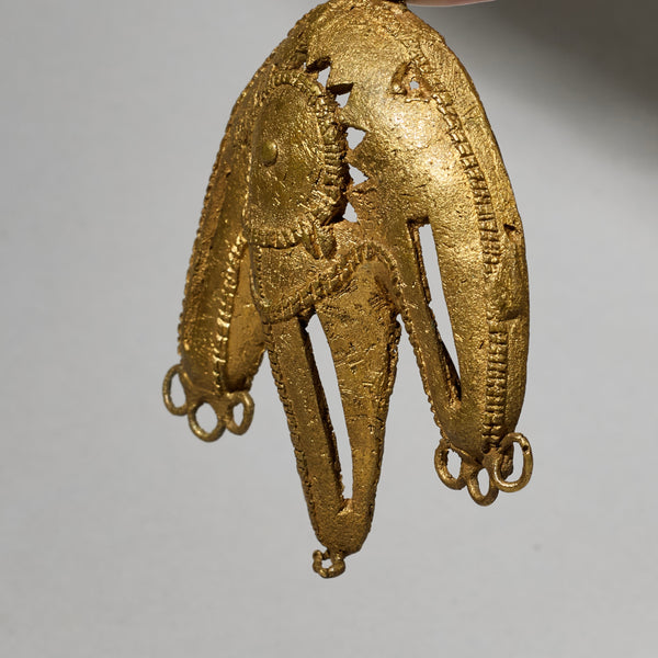 A BRILLIANT BAULE TRIBE BRASS FACE PENDANT , IVORY COAST (  No 5016)