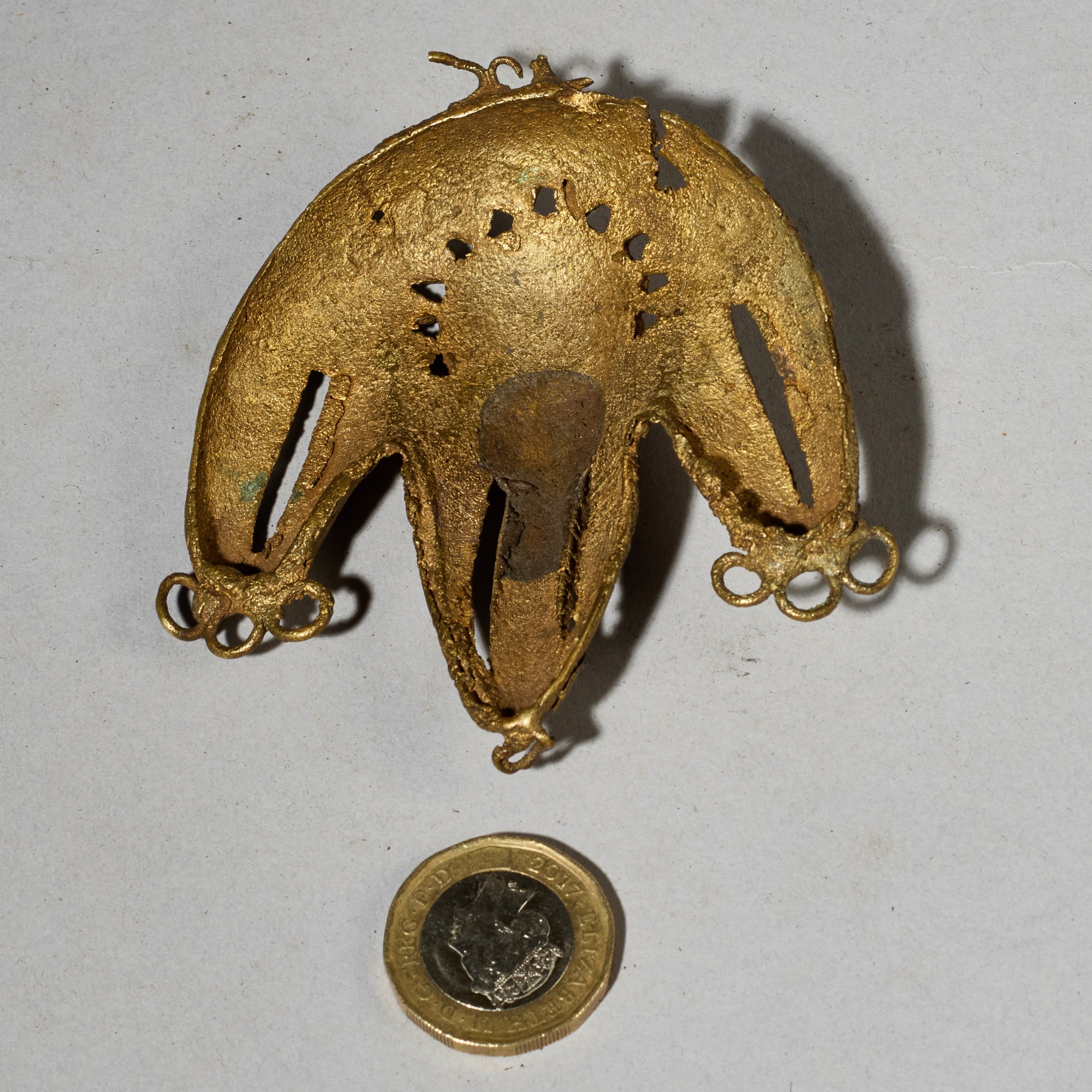 A BRILLIANT BAULE TRIBE BRASS FACE PENDANT , IVORY COAST (  No 5016)