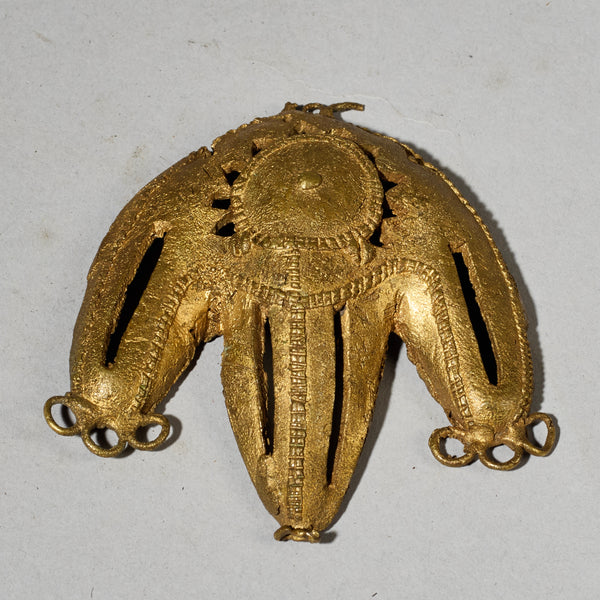 A BRILLIANT BAULE TRIBE BRASS FACE PENDANT , IVORY COAST (  No 5016)