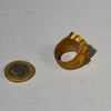 A GEOMETRIC BRASS GILT RING, BAULE TRIBE IVORY COAST ( No 4983 )