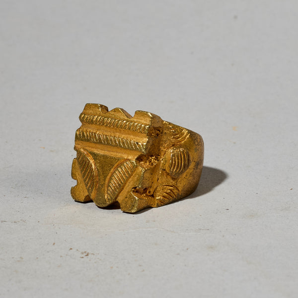 A GEOMETRIC BRASS GILT RING, BAULE TRIBE IVORY COAST ( No 4983 )