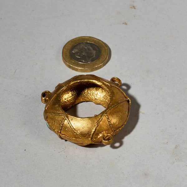 A CHARMING BAULE BRASS RING PENDANT , IVORY COAST (  No 5017 )