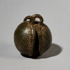 A STRIKING VERY OLD BAULE BRONZE BELL  WITH SUPER SMOOTH PATINA , IVORY COAST (  No 5049 )