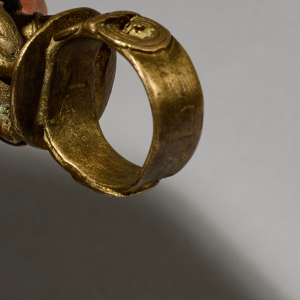 A BRONZE GOAT RING FROM THE BAULE TRIBE, IVORY COAST( No 5047 )