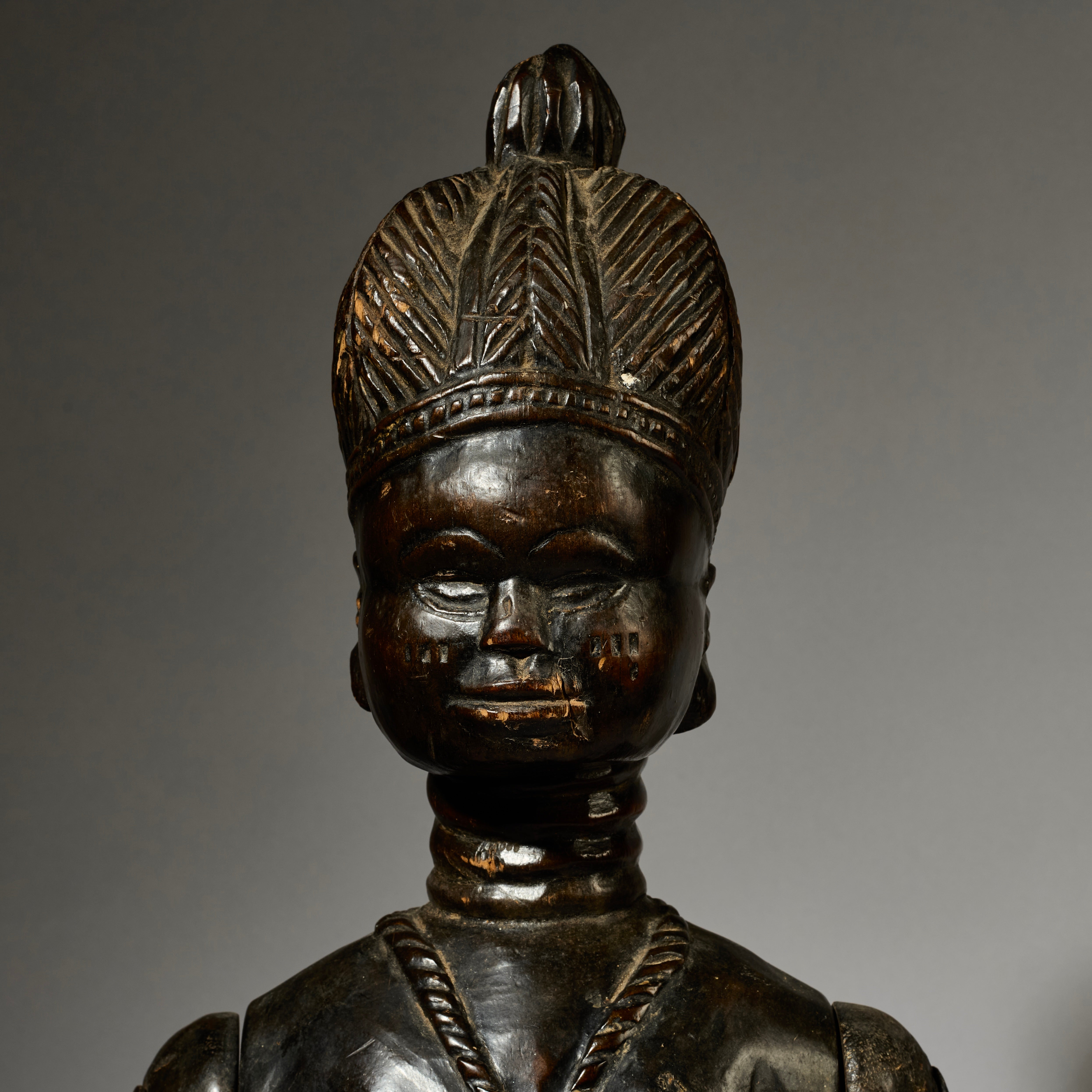 A RARE LARGE MENDE TRIBE STATUE FROM SIERRA LEONE ..EX UK COLLECTION  ( No 5037 )