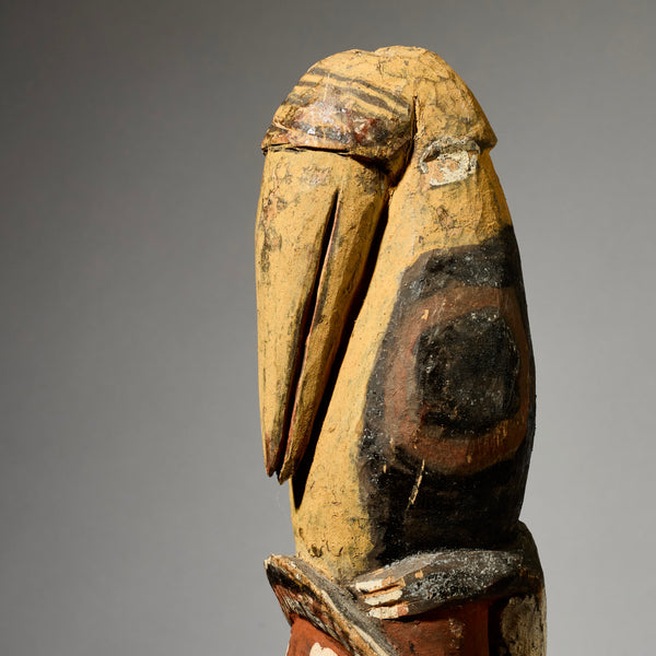 A SUPER ABELAM STATUE FROM PAPUA NEW GUINEA , PRETTY OCHRE PIGMENTS , TALL 85CM   ( No 5039)