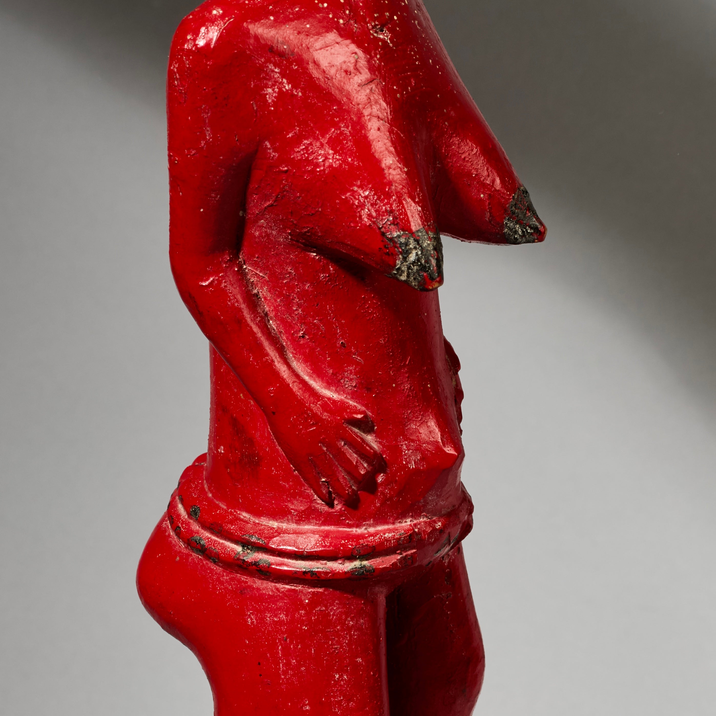 A FINE RED COLON FIGURE, BAULE TRIBE IVORY COAST ( No 4999)