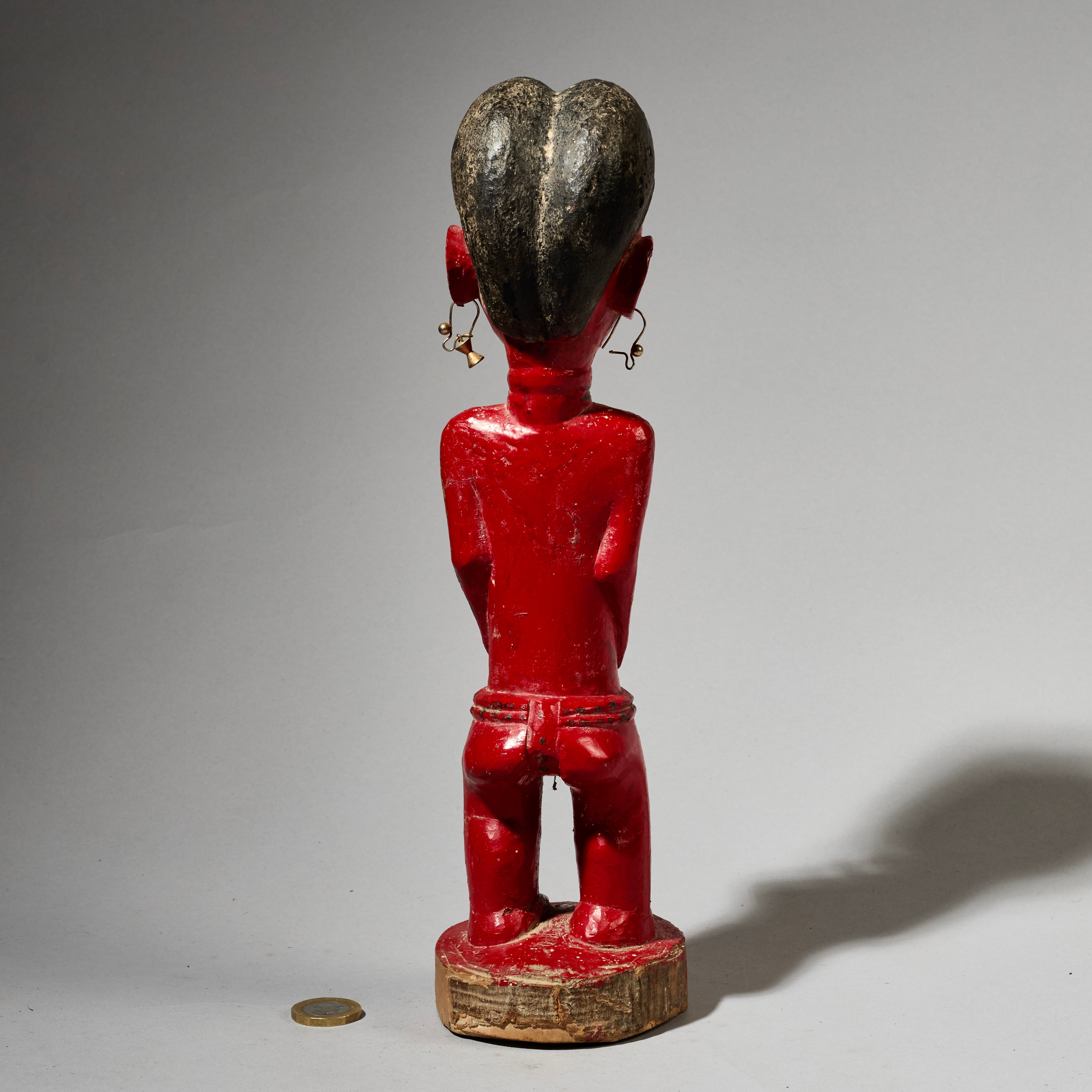 A FINE RED COLON FIGURE, BAULE TRIBE IVORY COAST ( No 4999)