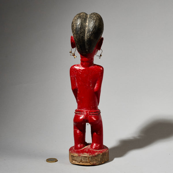 A FINE RED COLON FIGURE, BAULE TRIBE IVORY COAST ( No 4999)