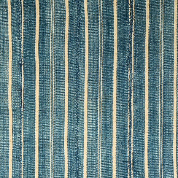 A WELL USED INDIGO STRIPED WOMANS CLOTH, NORTHERN GHANA ( No 5010 )