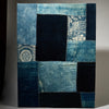A BOLD MOUNTED ASIAN INDIGO PATCHWORK ON STRETCHER FRAME ( No 5019 )
