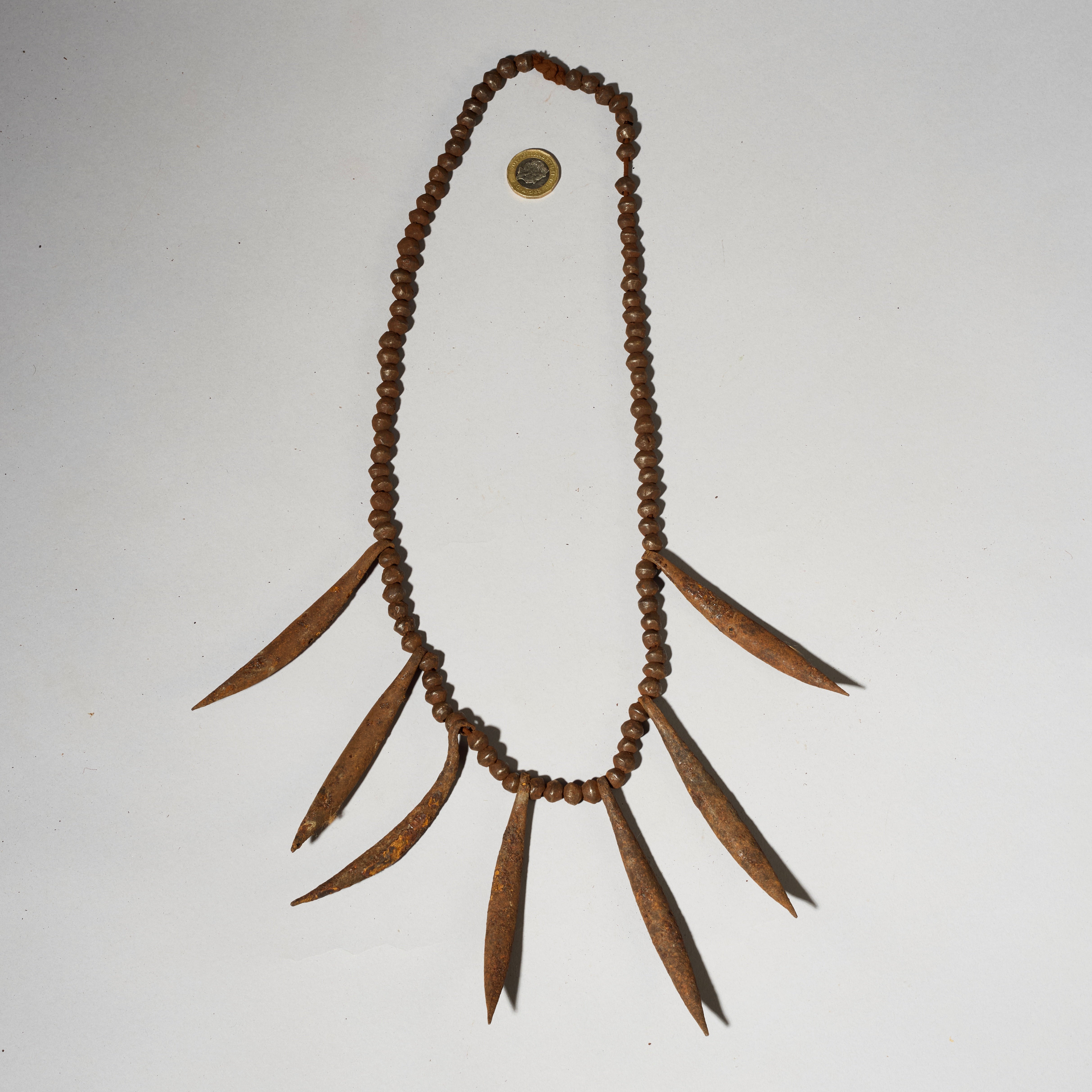 A RAW IRON CURRENCY NECKLACE FROM KIRDI TRIBE OF CAMEROON, WEST AFRICA( No 5058)